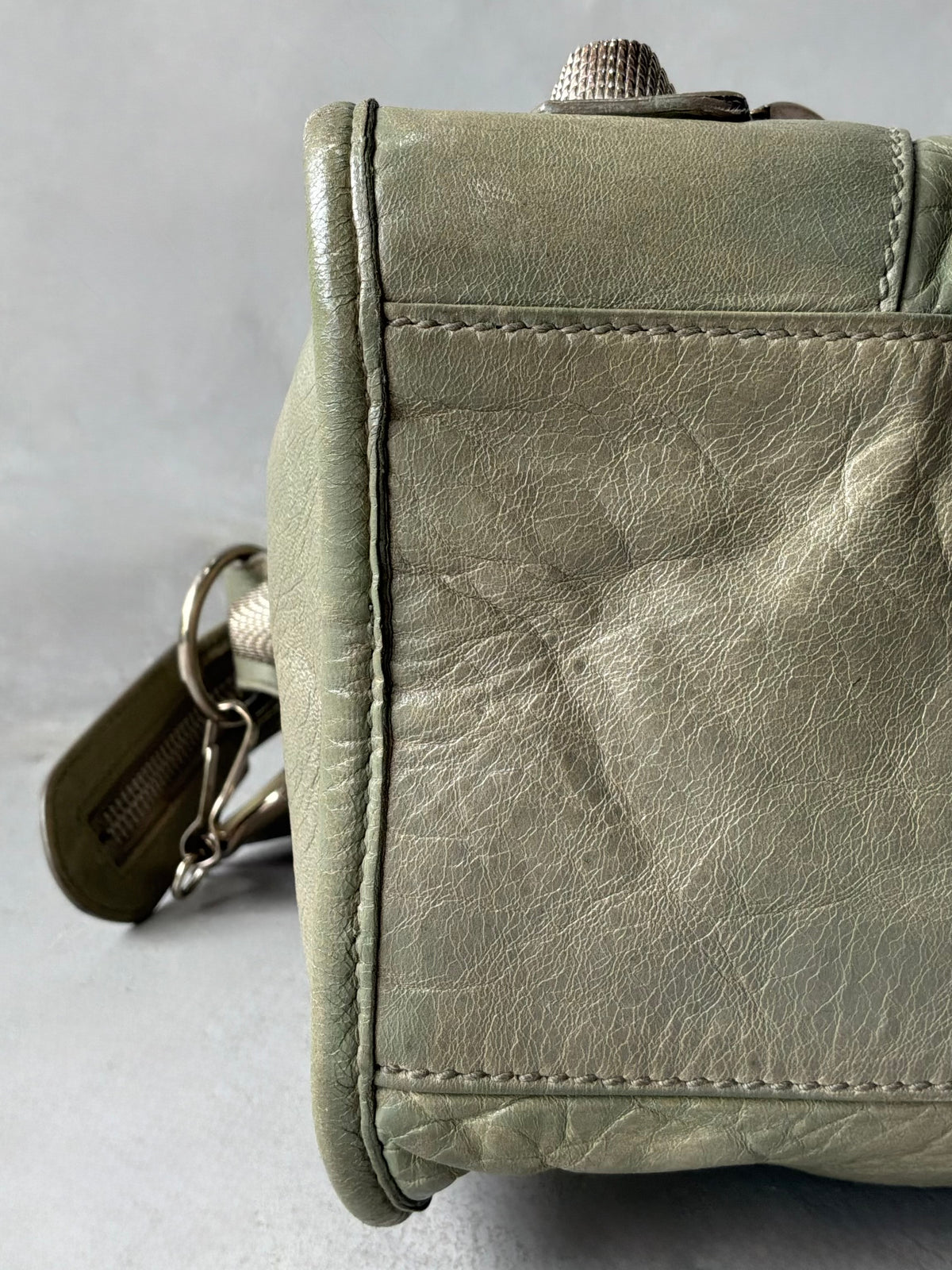Balenciaga Classic City Pistachio on Silver Giant 21 Lambskin Bag
