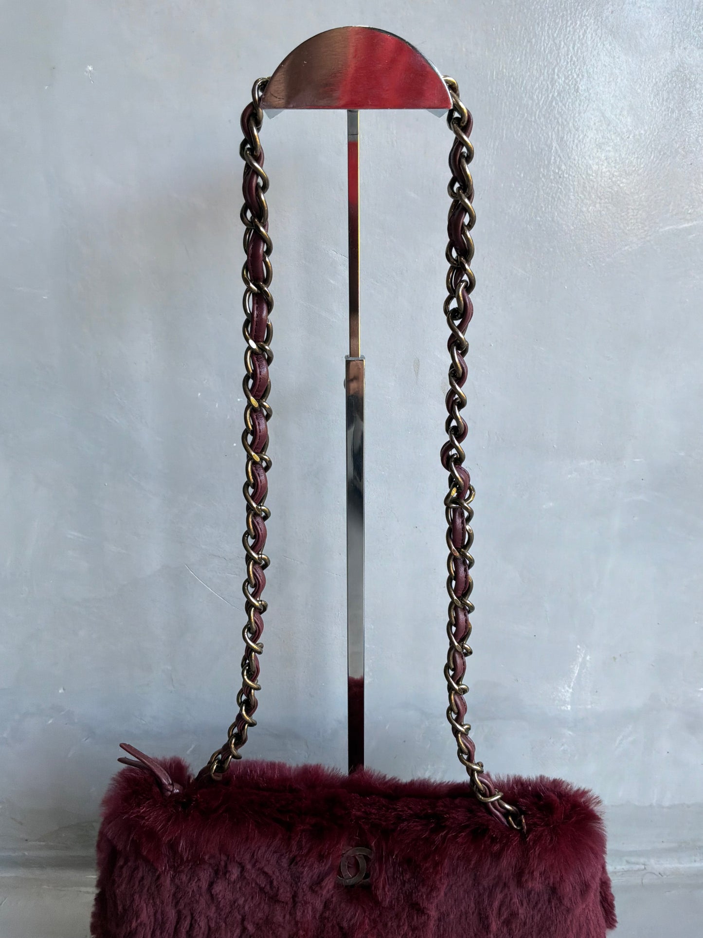 Chanel Vintage Rabbit Fur Shoulder Bag