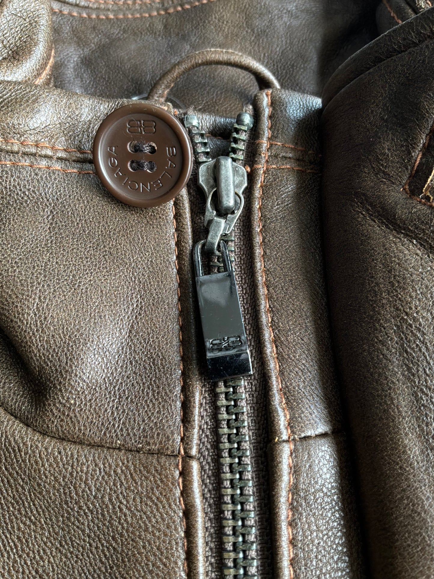 Balenciaga Vintage Brown Leather Jacket