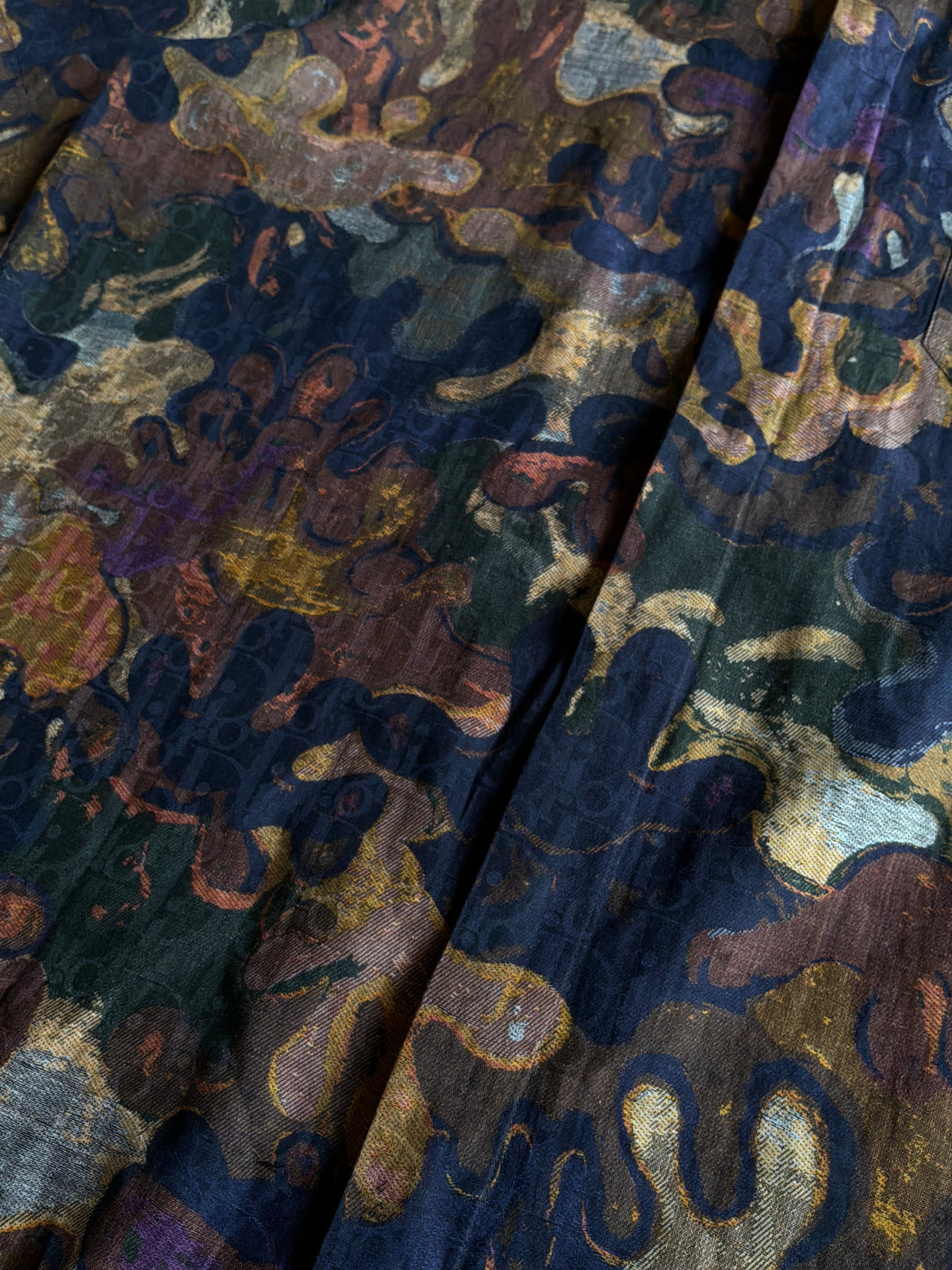 Dior X Peter Doig Oblique Camouflage Silk Shirt