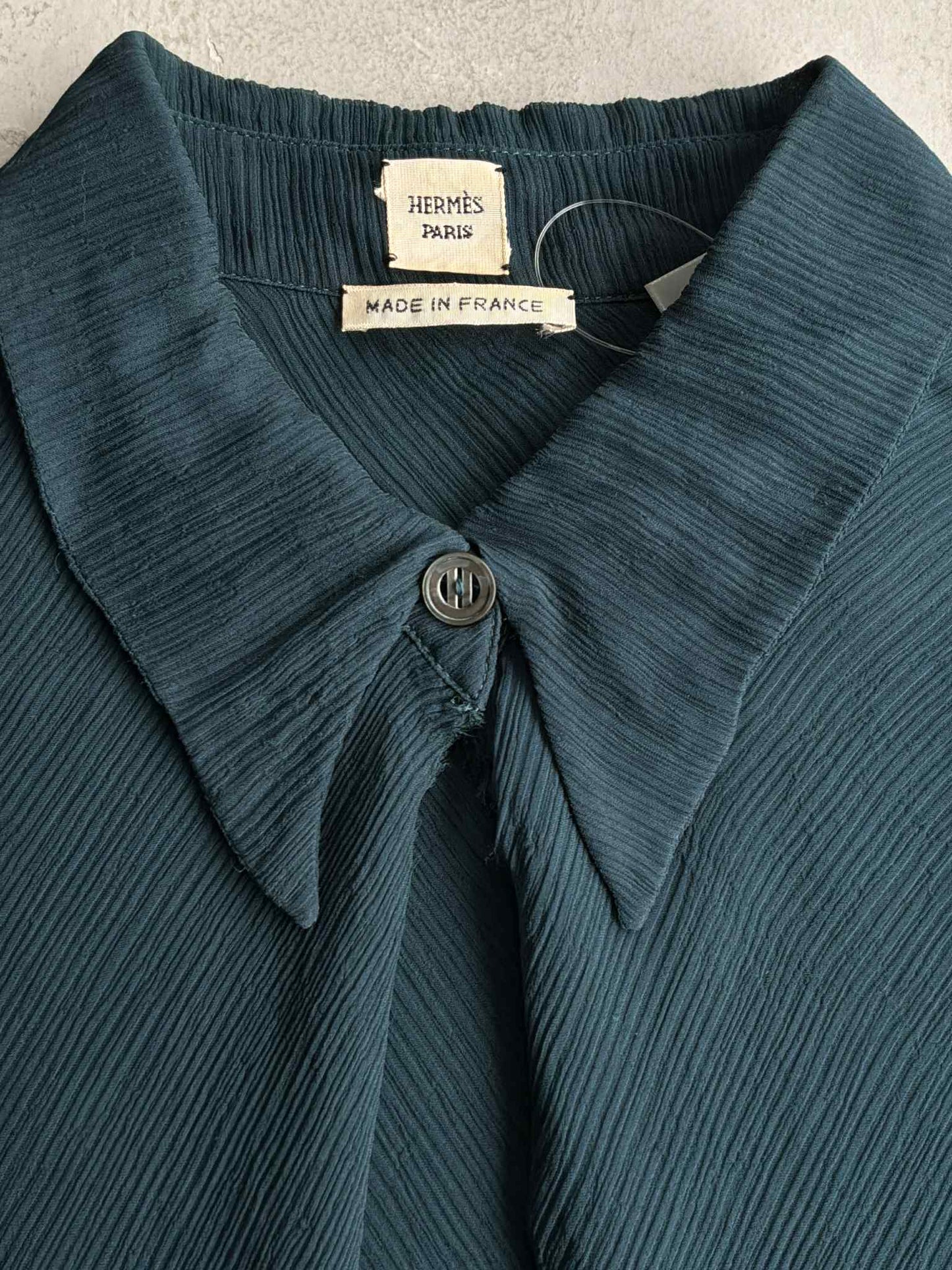 Hermes Margiela Era Double Layered Silk Button Dress