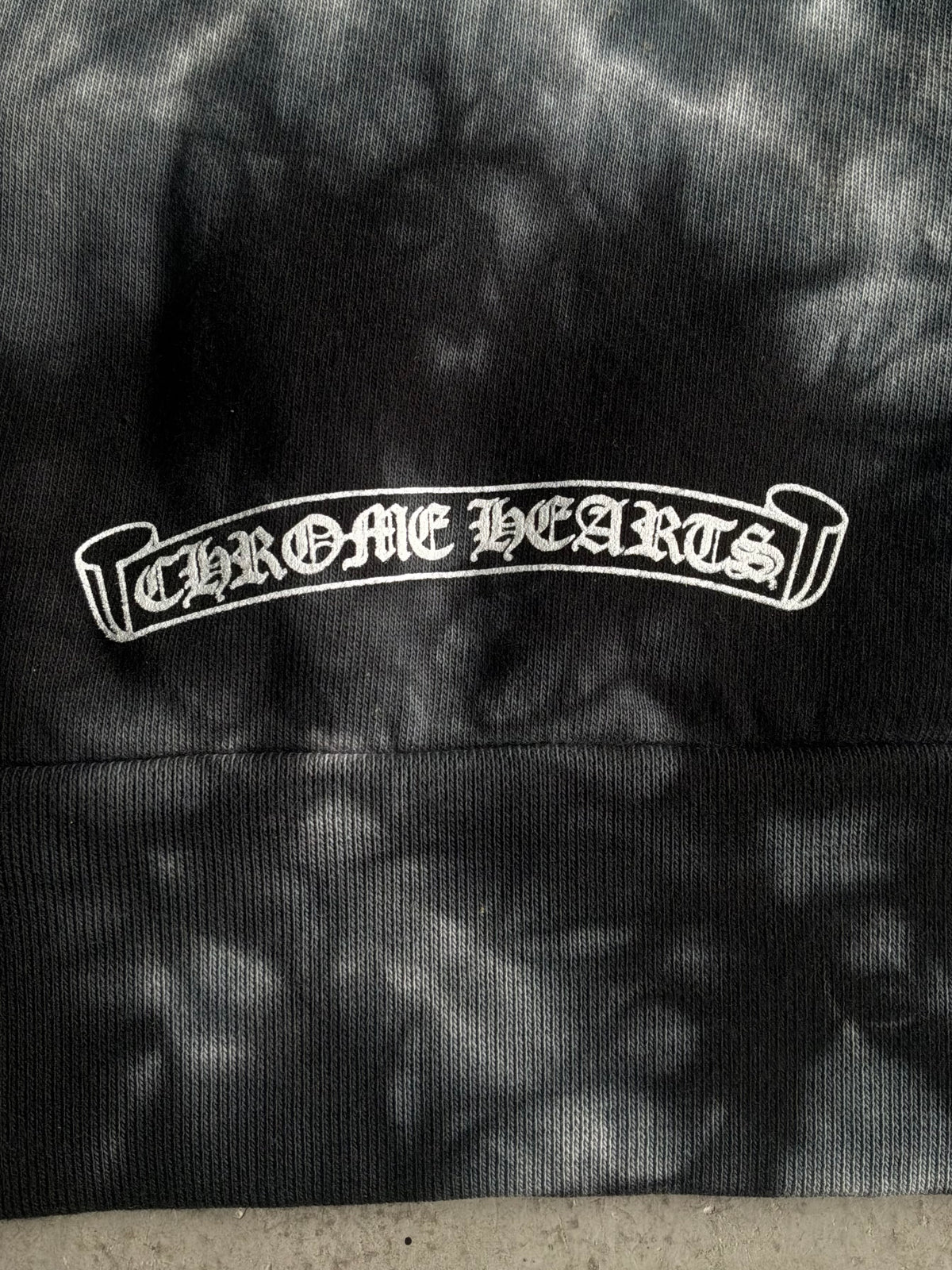 Chrome Hearts Horseshoe Script Tie Dye Pull Over Hoodie