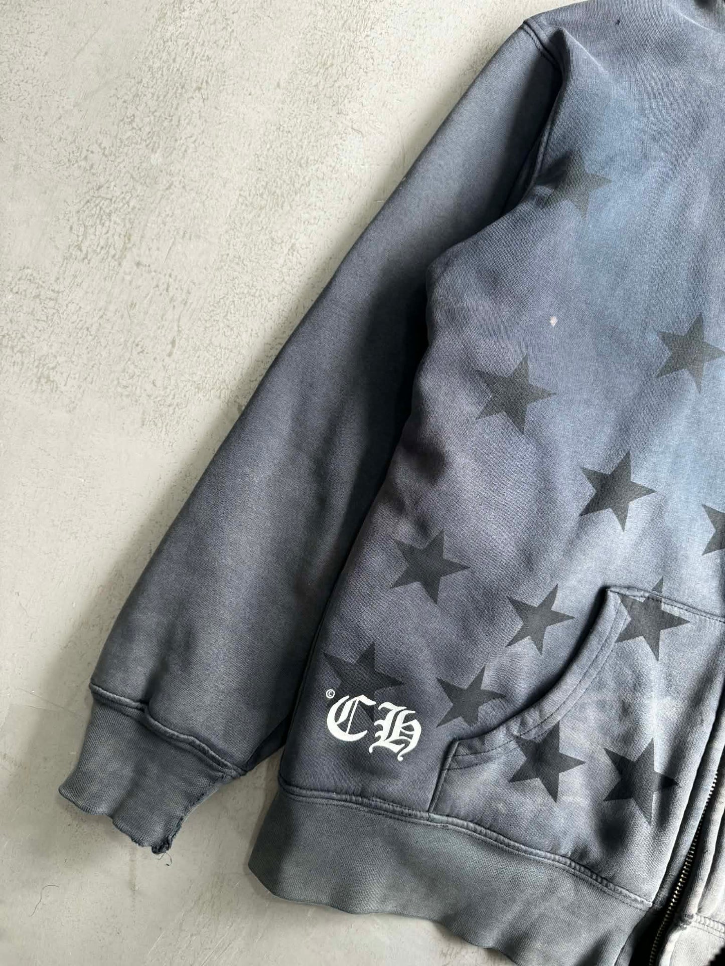 Chrome Hearts Perfect Fade Scroll and Star Thermal Zip Hoodie