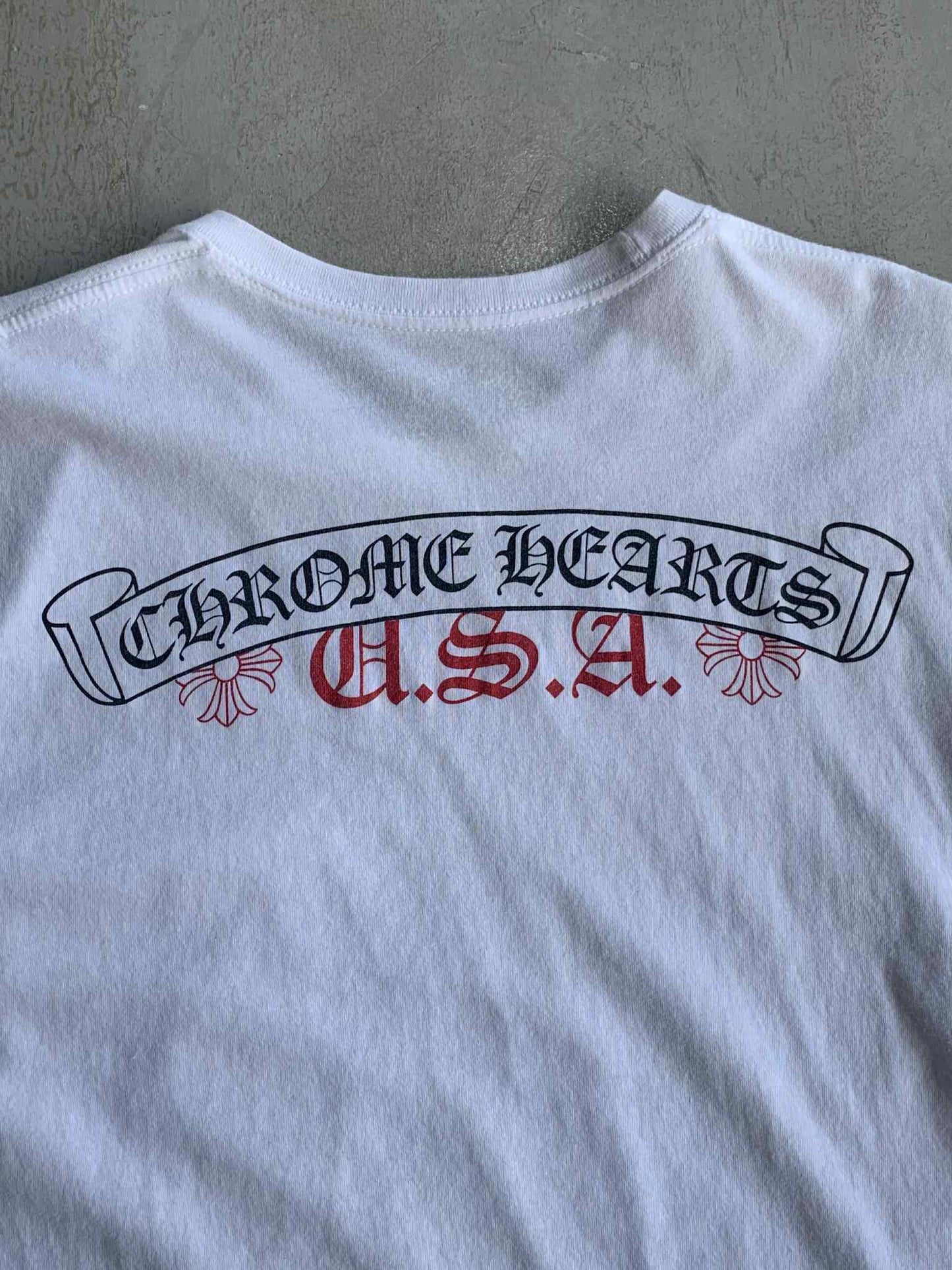 Chrome Hearts USA Scroll Logo tee