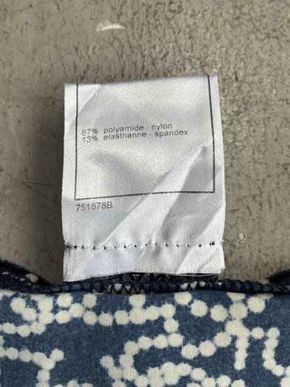 Chanel No. 5 All Over Print Velvet Top