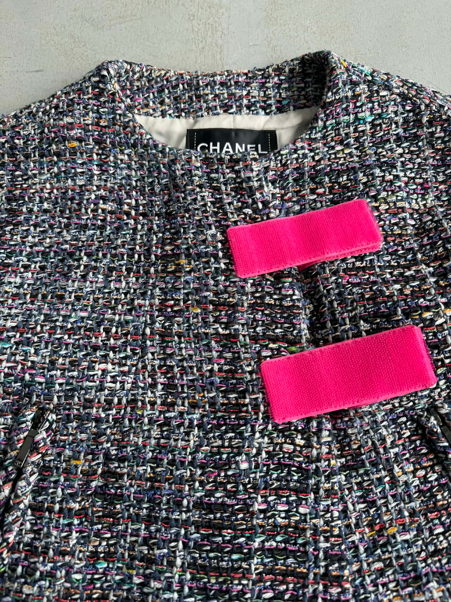 Chanel Multicolor Tweed Velcro Closure Jacket