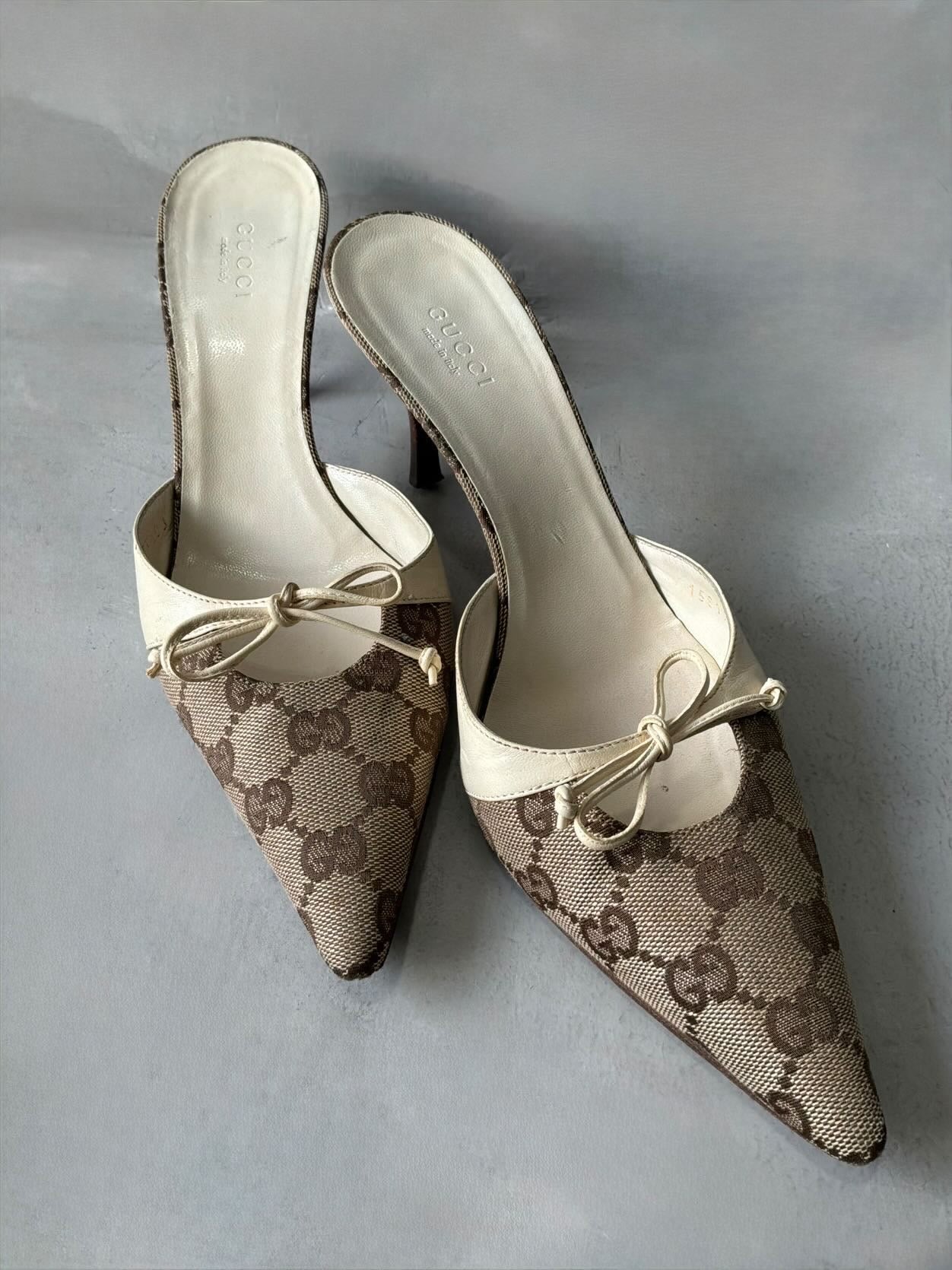 Gucci Monogram Kitten Heels
