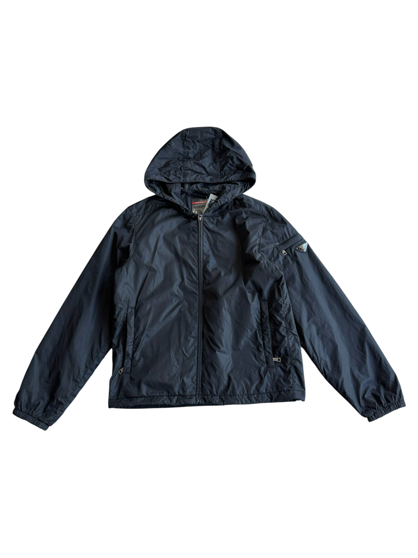 Prada Plate Padded Zip Nylon Hoodie