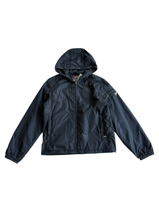 Prada Plate Padded Zip Nylon Hoodie