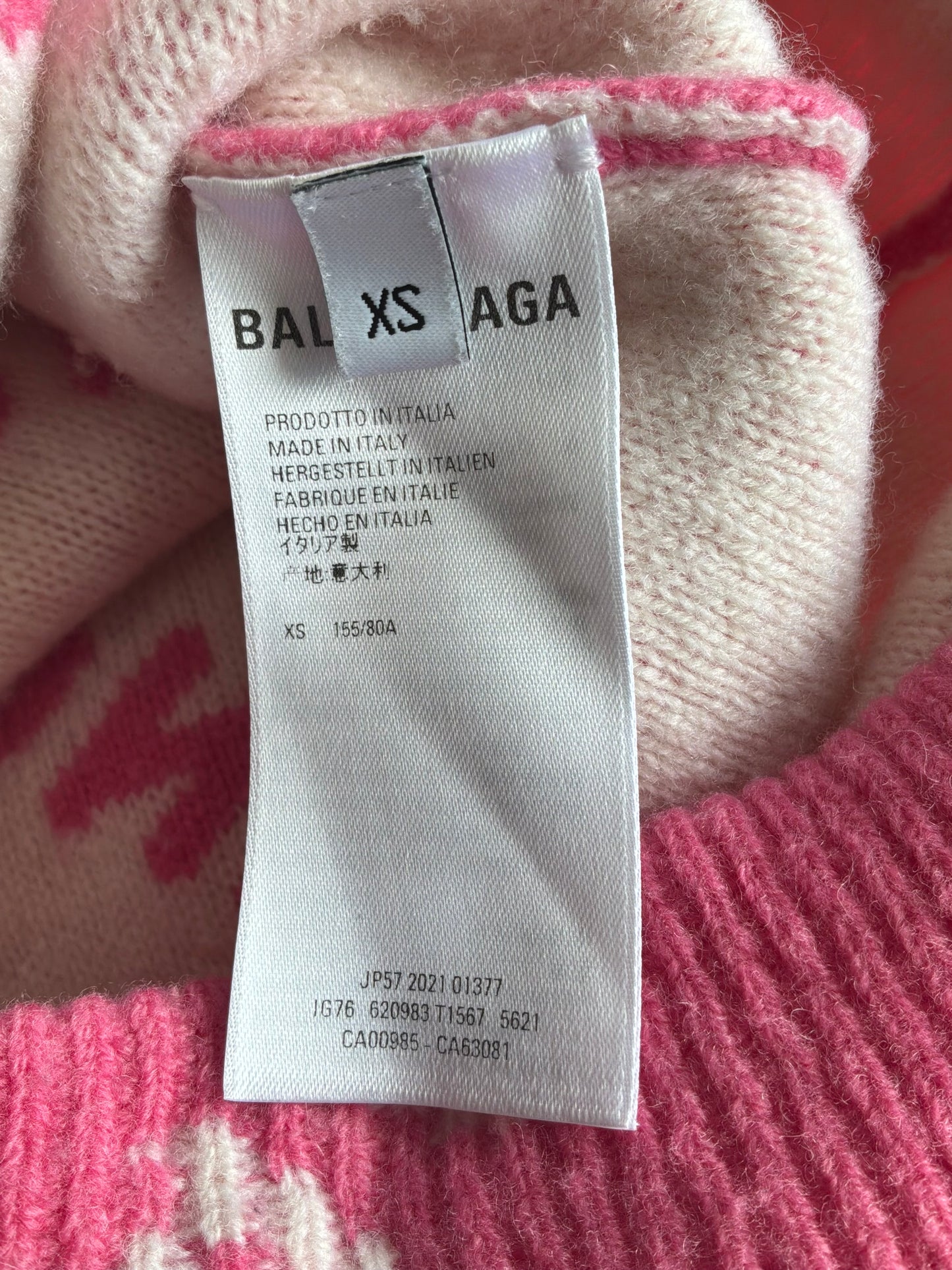 Balenciaga All Over Print Pink Crewneck