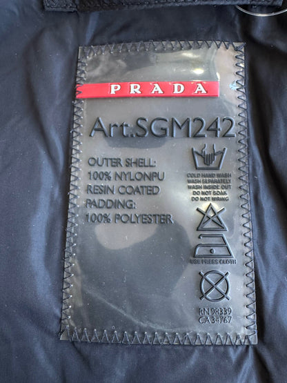 Prada Plate Padded Zip Nylon Hoodie