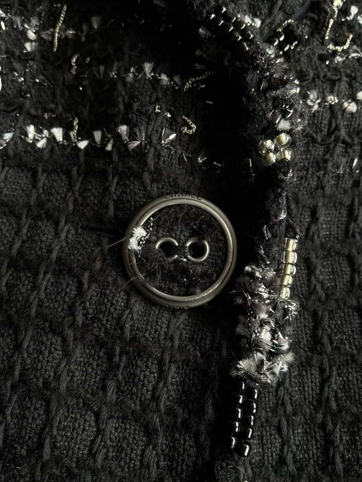 2008 Chanel Black Tweed Blazer