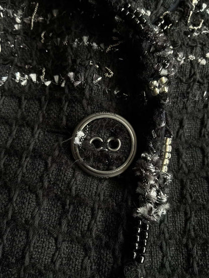 2008 Chanel Black Tweed Blazer