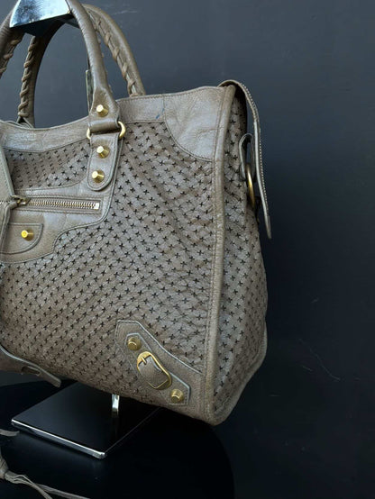 Balenciaga Classic City Perforated Leather Brown