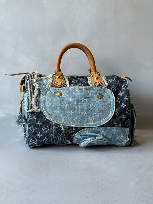 Louis Vuitton Denim Patchwork Speedy 30
