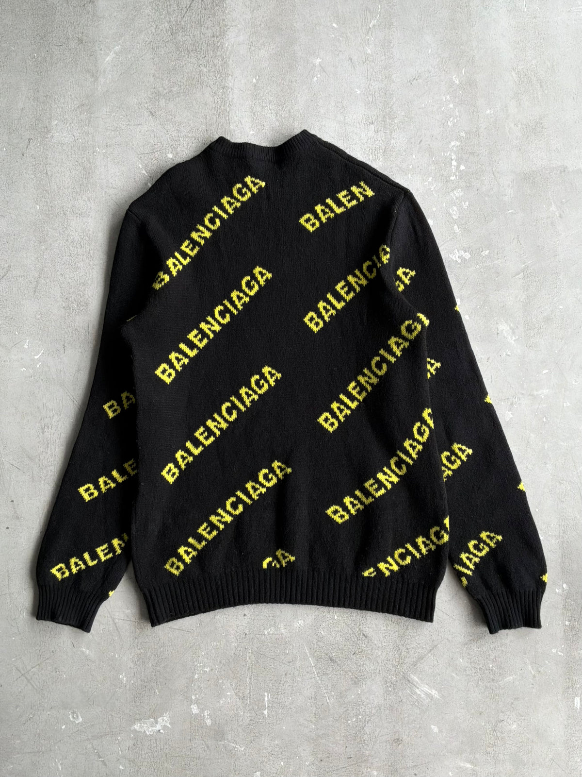 Balenciaga All Over Print Knit Crewneck