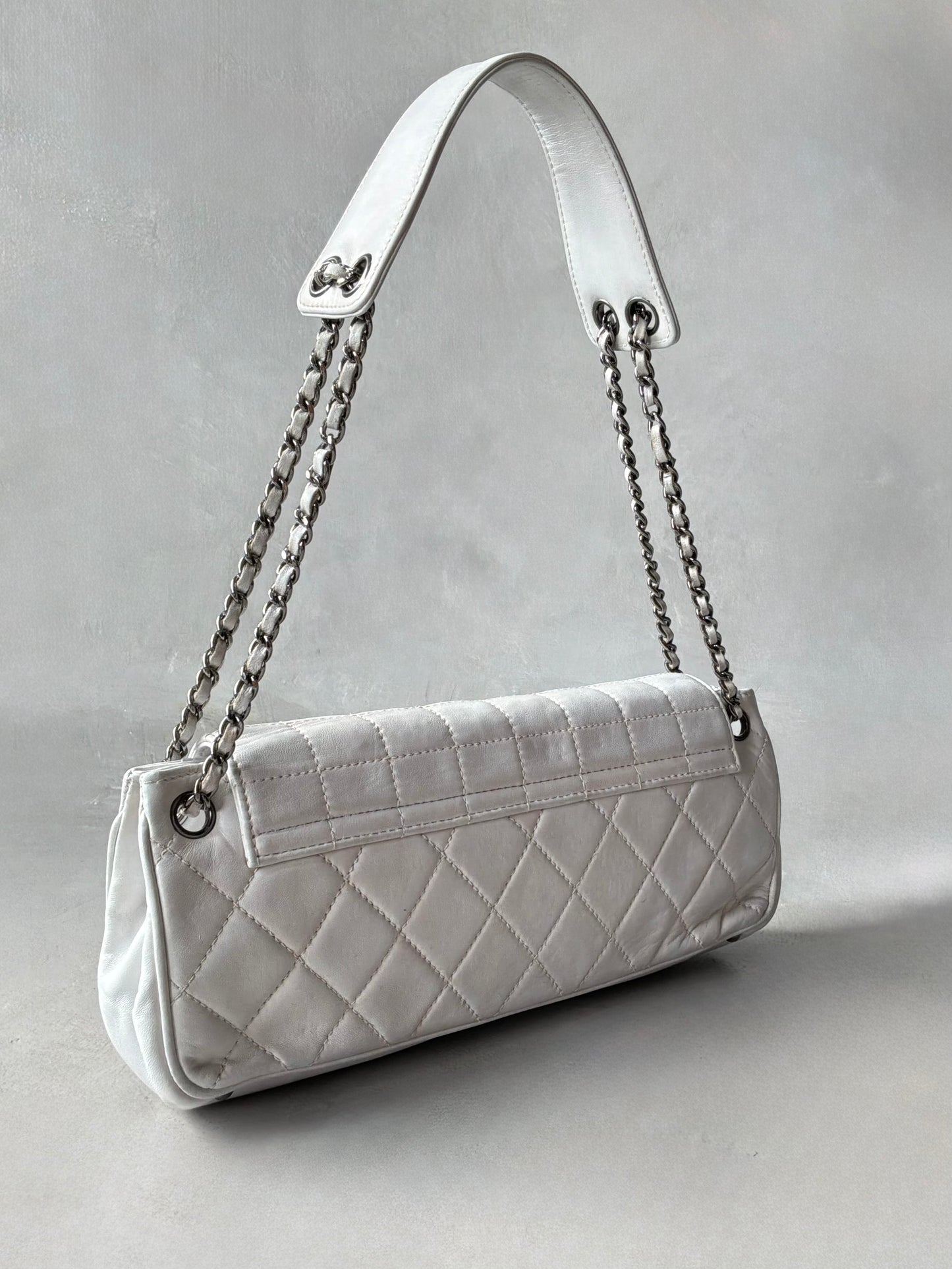 Chanel Choco Bar Quilted White Flap