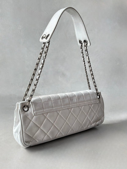 Chanel Choco Bar Quilted White Flap