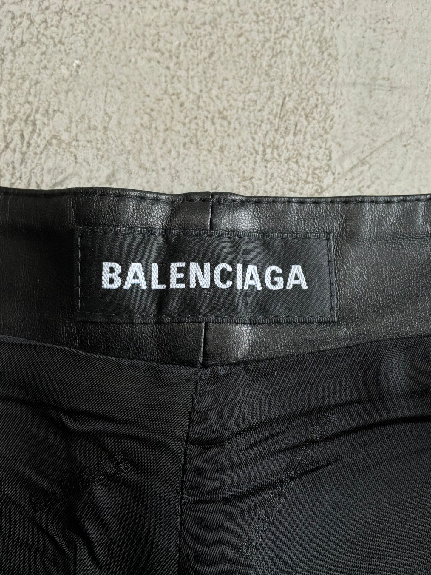 Balenciaga Sample Wide Leather Pants