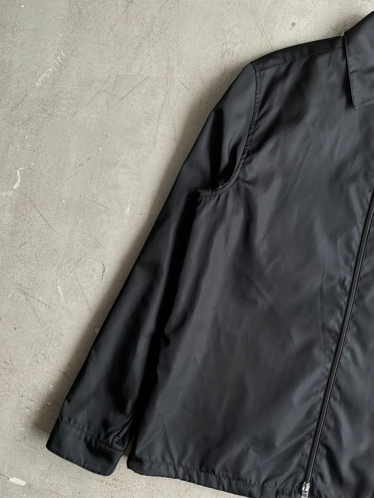 Prada Re-Nylon Chest Emblem Zip Up Jacket