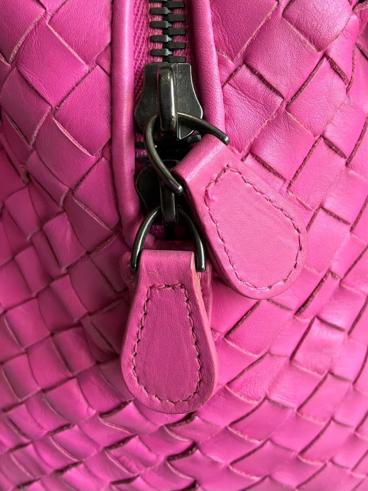 Bottega Veneta Pink Intrecciato Boston Bag