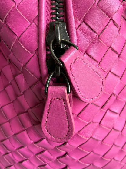 Bottega Veneta Pink Intrecciato Boston Bag