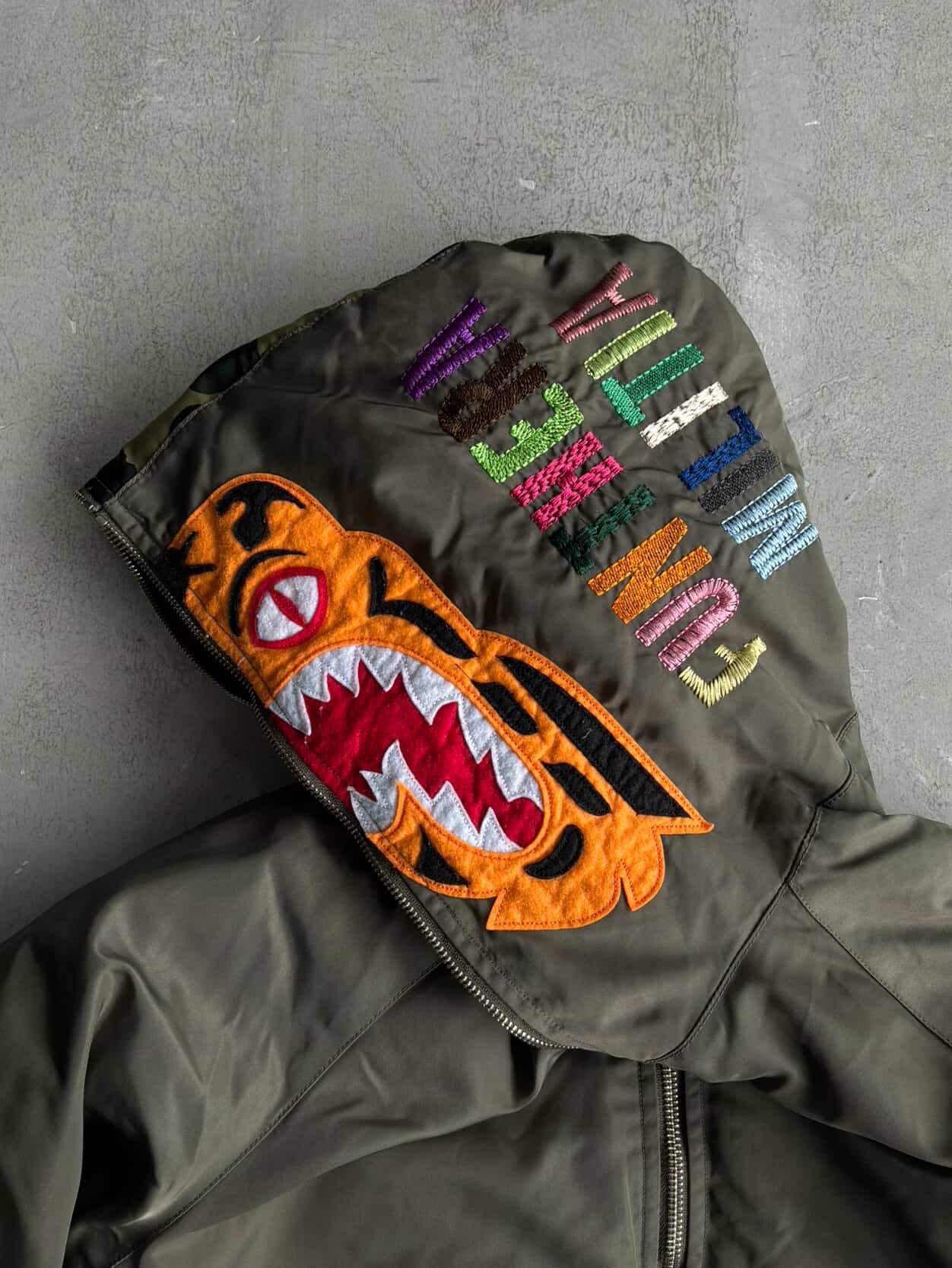 Bape Padded Tiger Shark Full Zip Hoodie