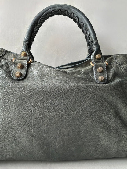 Balenciaga Classic City Gray on Rose Gold Giant 12 Lambskin Bag