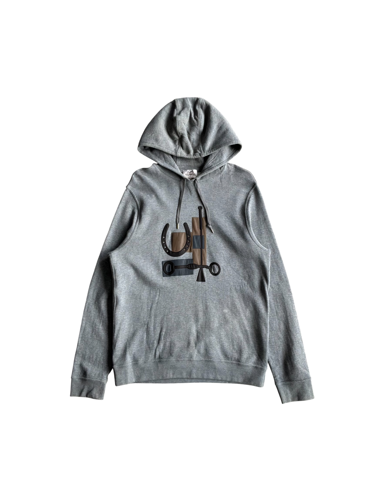 Hermes Leather Patch Pullover Hoodie