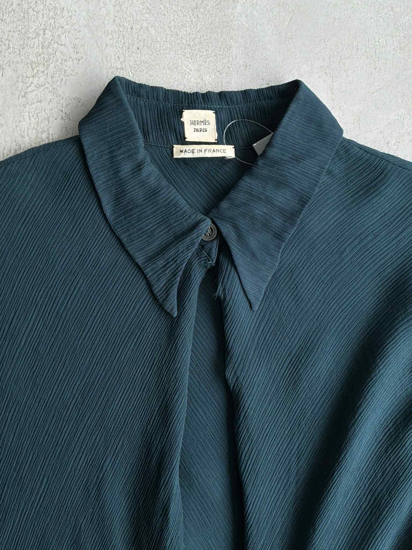 Hermes Margiela Era Double Layered Silk Button Dress