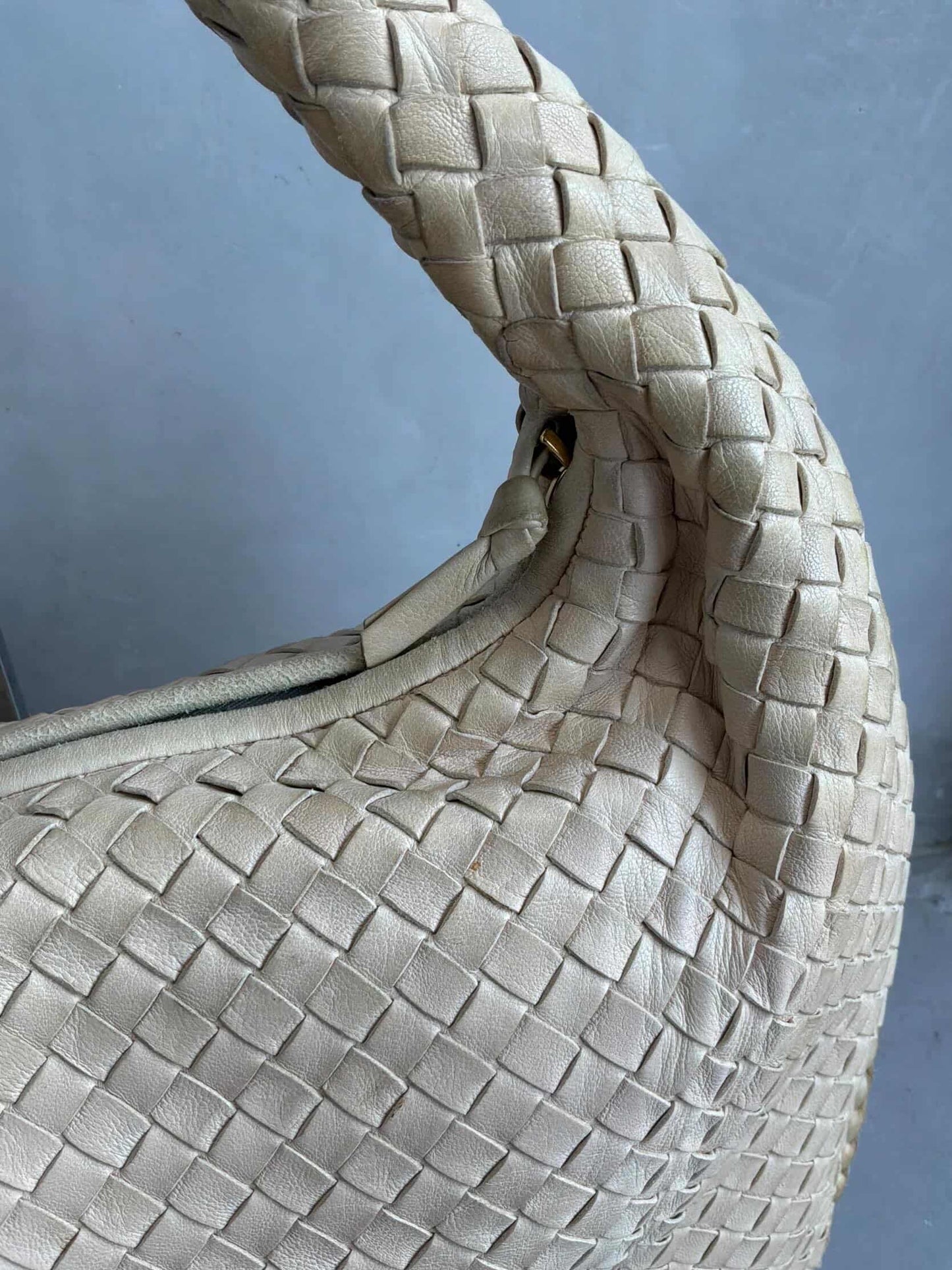 Bottega Veneta Intrecciato Cream Hobo Bag