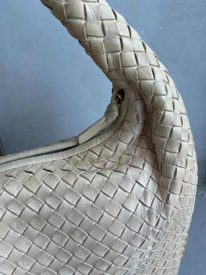 Bottega Veneta Intrecciato Cream Hobo Bag
