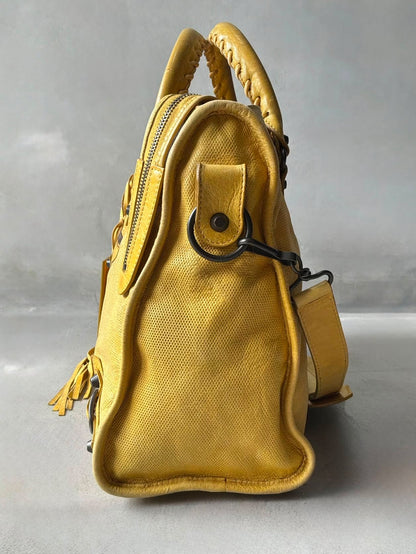 Balenciaga City Lemon Lambskin Bag