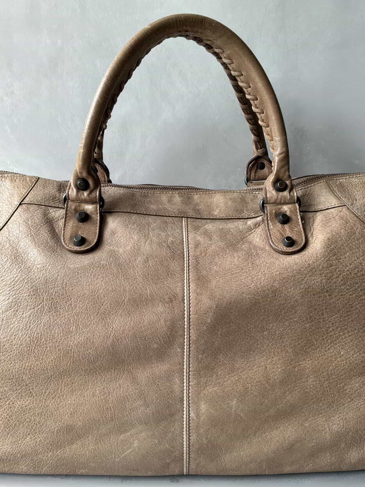 Balenciaga City Work Light Brown Lambskin Bag