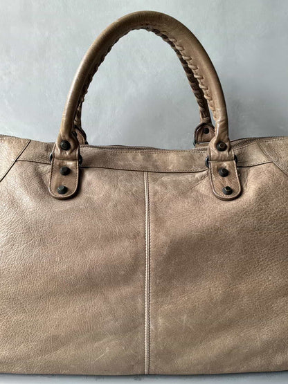 Balenciaga City Work Light Brown Lambskin Bag
