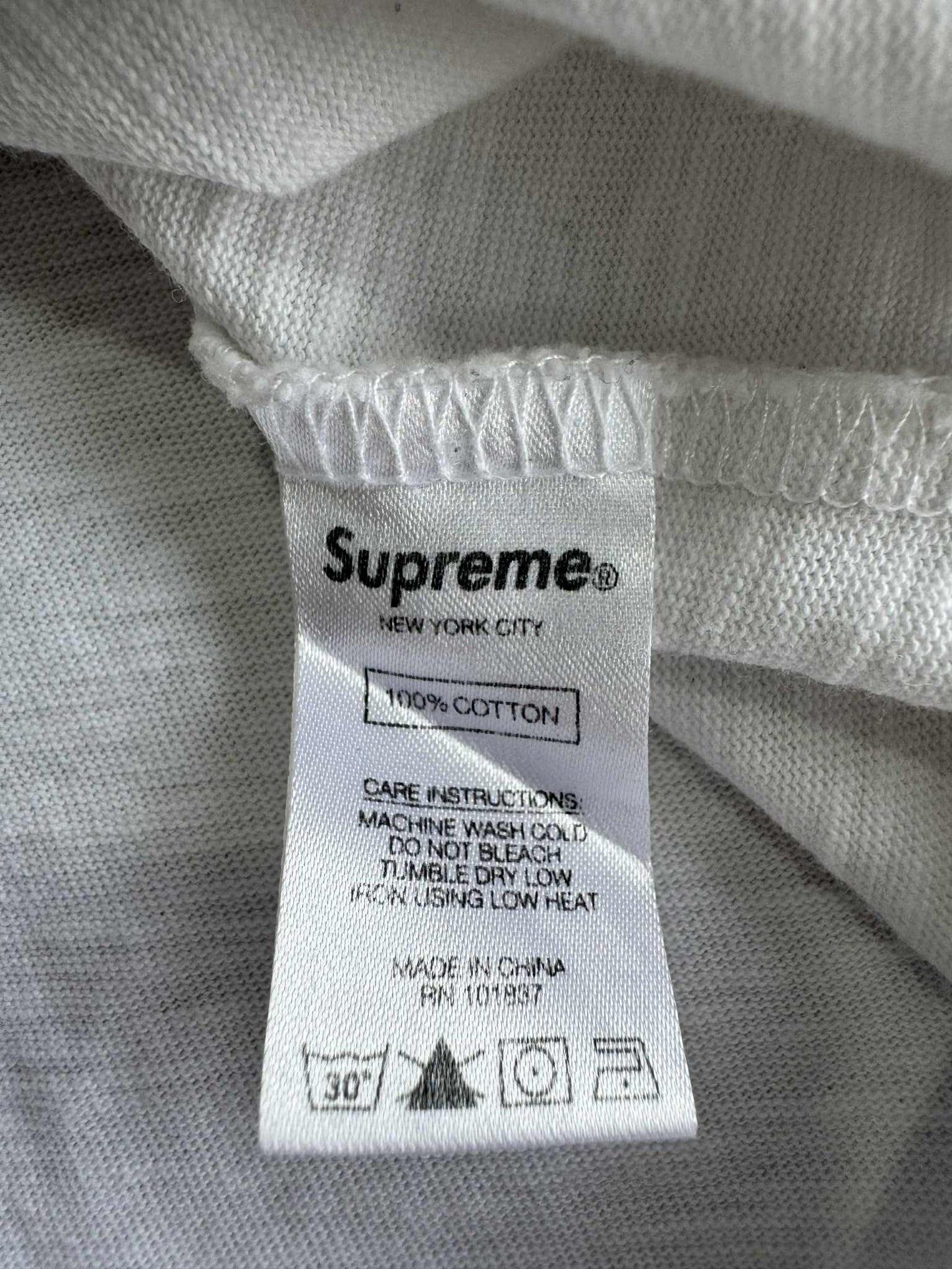 Supreme Stack Logo White Mens Tee