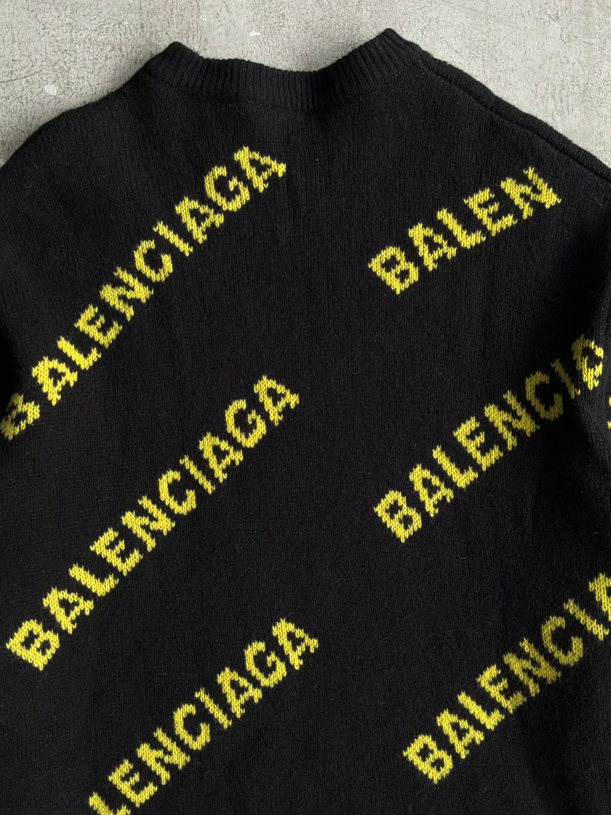 Balenciaga All Over Print Knit Crewneck