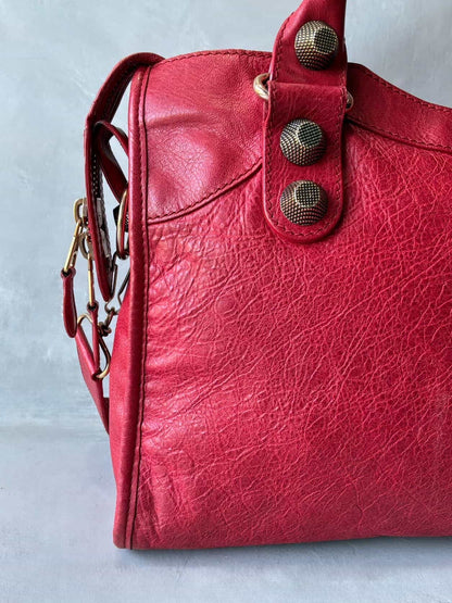 Balenciaga Classic City Giant 21 Bronze Red Lambskin Bag