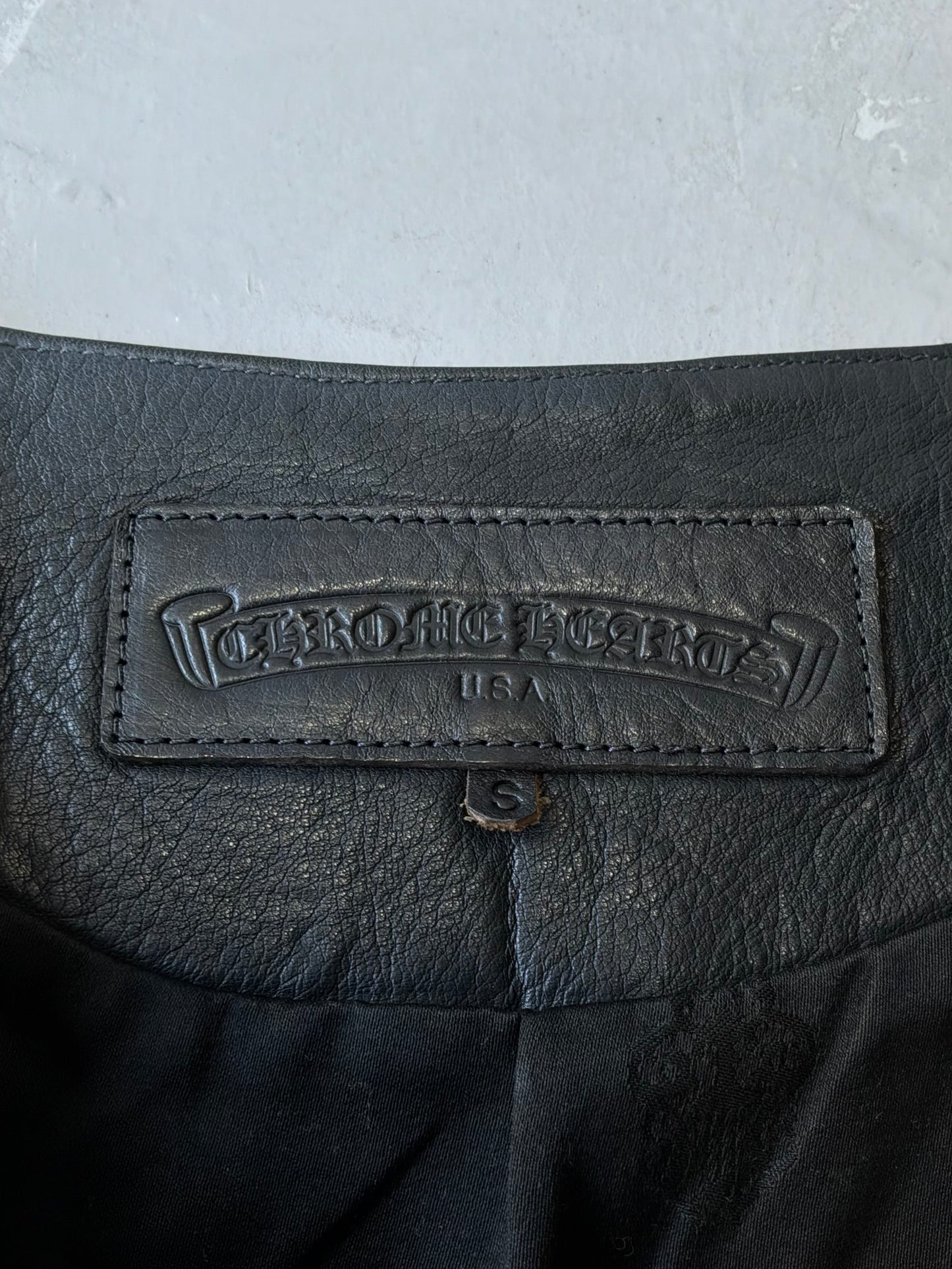 90s Chrome Hearts Crossball Buttons Leather Vest/Corset