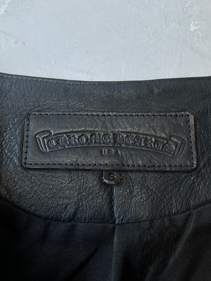 90s Chrome Hearts Crossball Buttons Leather Vest/Corset