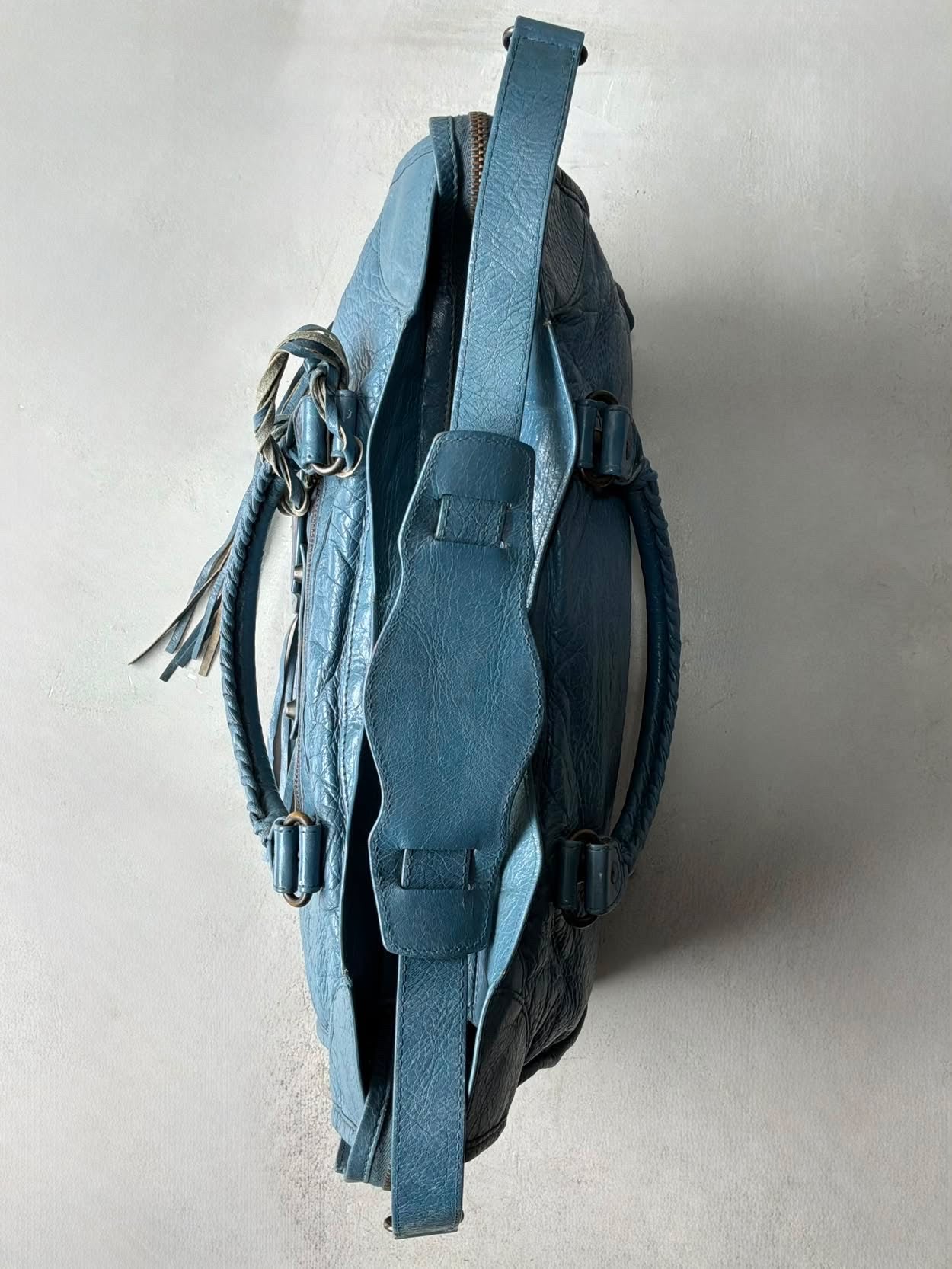 Balenciaga City Blue Lambskin Bag