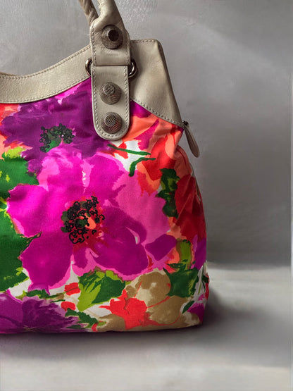 Balenciaga Mid Day Floral Giant 21 Lambskin Bag