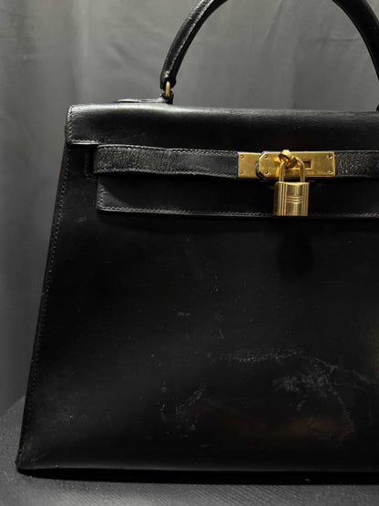 1984 Hermes Kelly Box 32 N Circle Stamp