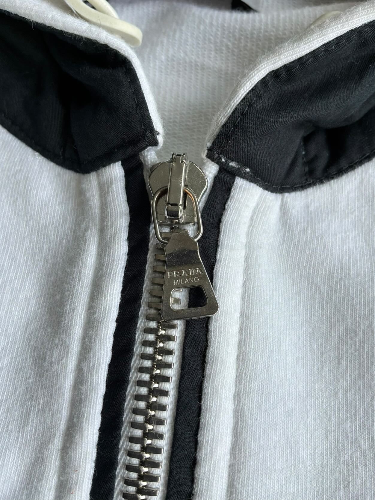 Womens Prada Red Tab Zip Hoodie