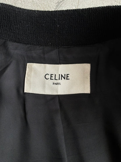 Celine C Logo Teddy Varsity Jacket