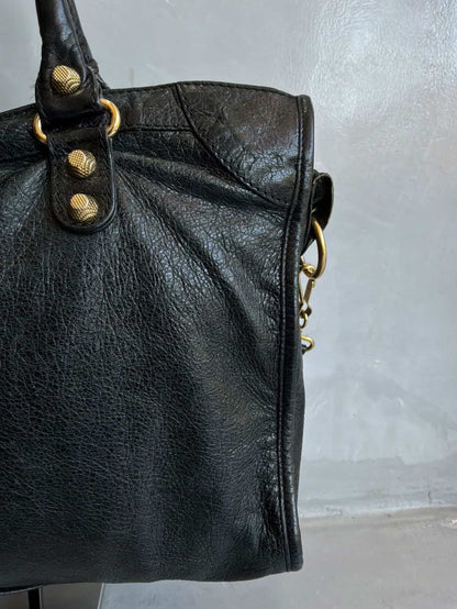 Balenciaga City Classic Medium Black On GHW