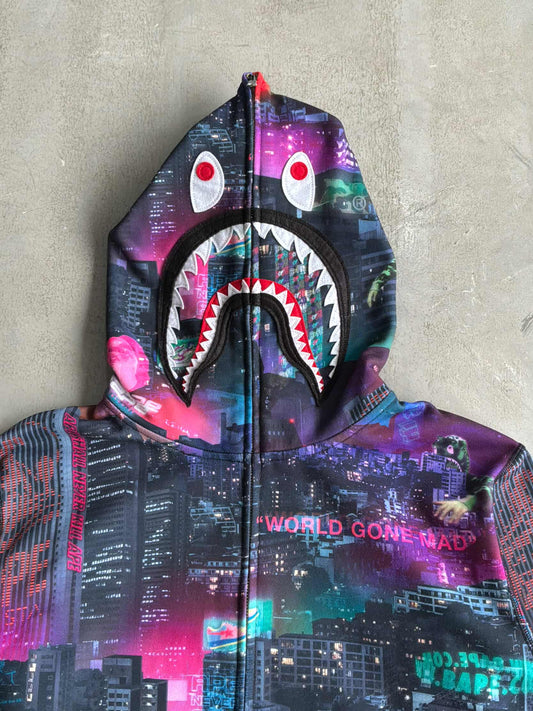 Bape Neon Tokyo Shark Full Zip Hoodie