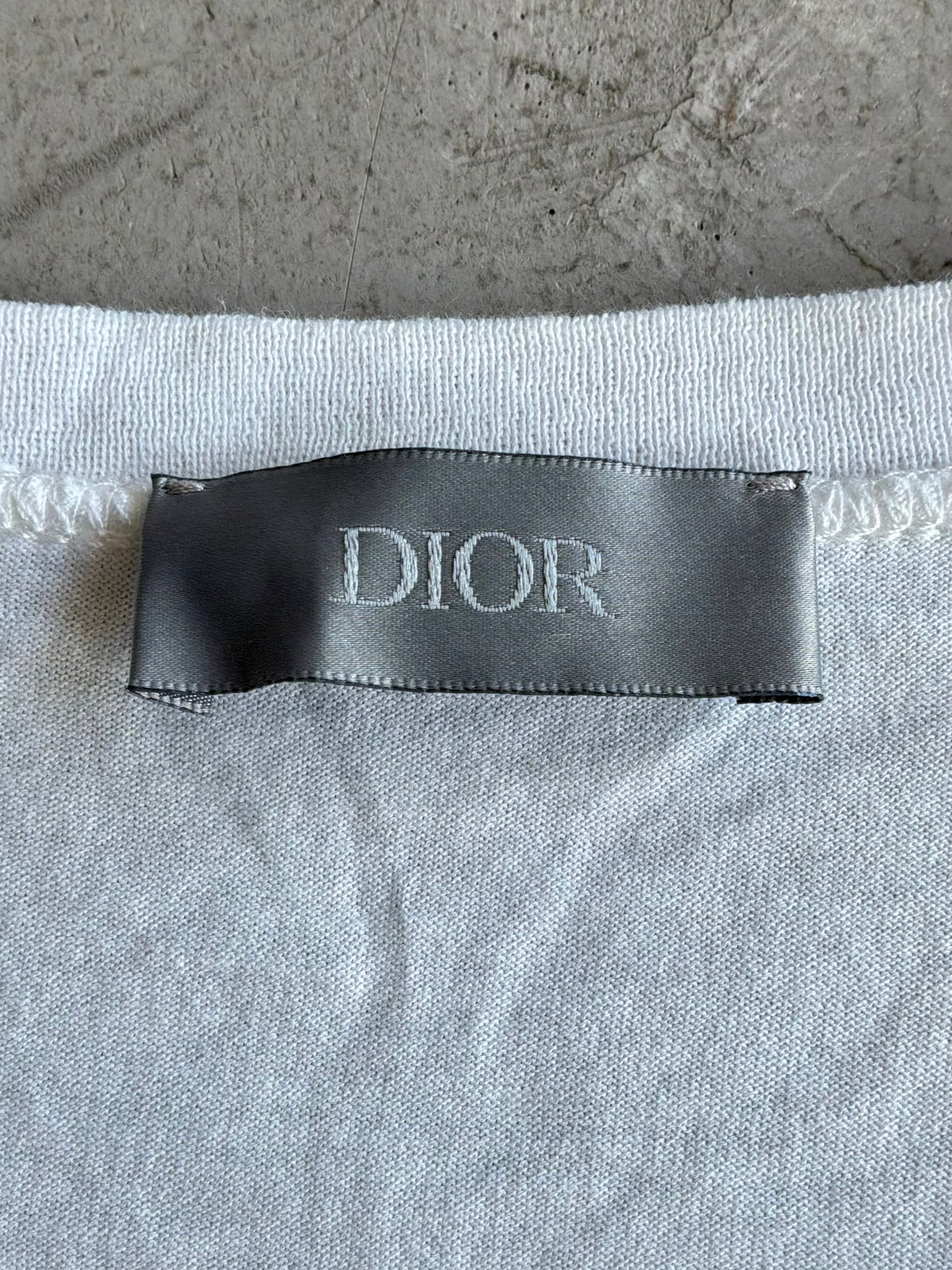 Dior Floral Patch Chest White Tee