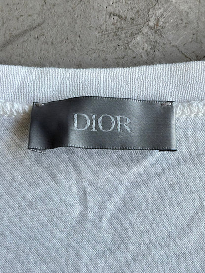 Dior Floral Patch Chest White Tee