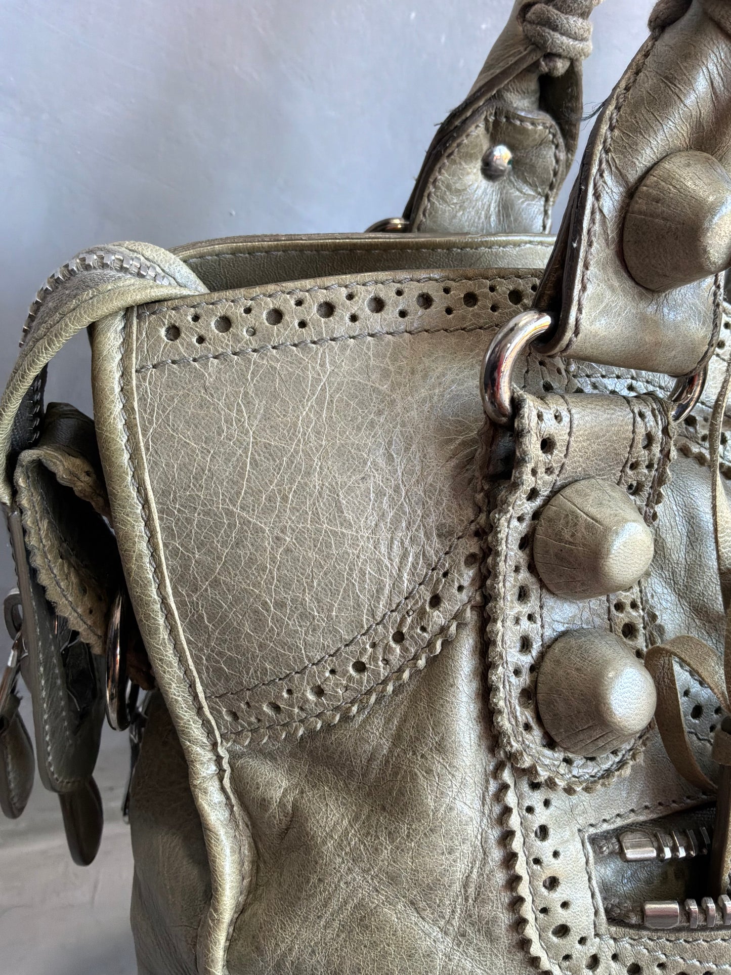 Balenciaga Classic City Giant Studs Beige